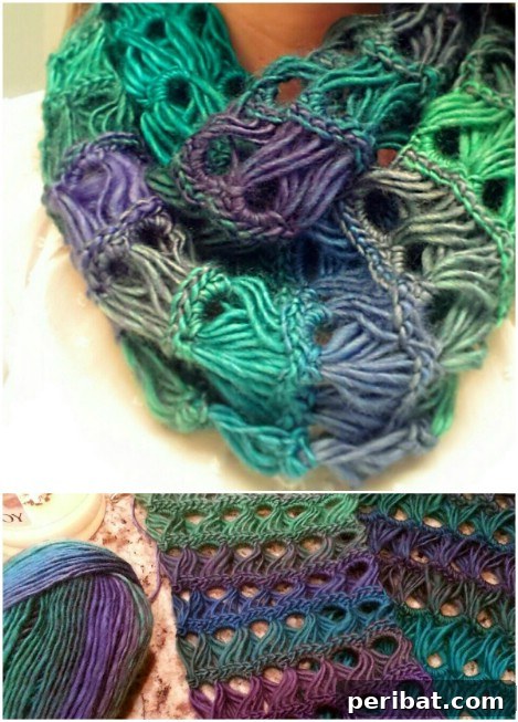 Cozy Comfort: 26 DIY Infinity Scarf Patterns and Free How-Tos 20 Broomstick lace infinity scarf