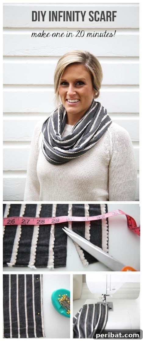 Cozy Comfort: 26 DIY Infinity Scarf Patterns and Free How-Tos 5 Cute and easy 20-minute infinity scarf