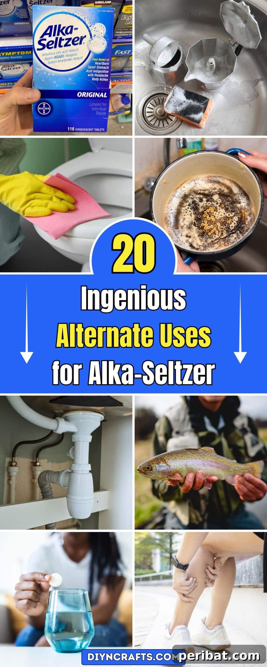 Beyond the Bubbles – 20 Brilliant Alka-Seltzer Hacks 2 20 Ingenious Alternate Uses for Alka-Seltzer pinterest image