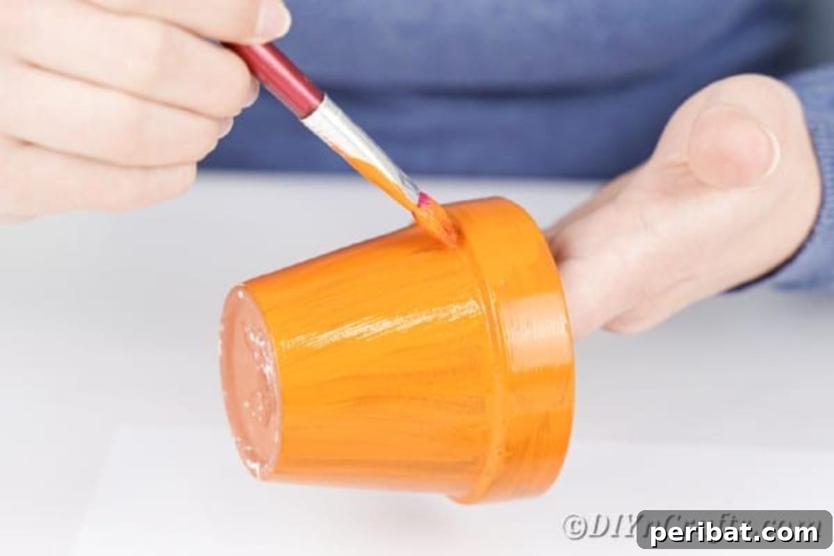 Handcrafted Easter Carrot Pots 7 Painting flower pot orange
