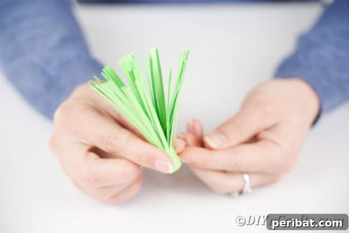 Handcrafted Easter Carrot Pots 10 Rolling green paper