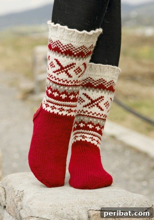 Charming Knitted 'Eskimo' Socks with Decorative Buttons