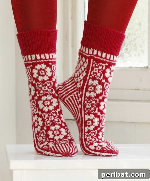 Classic Fair Isle Knitted Socks Pattern