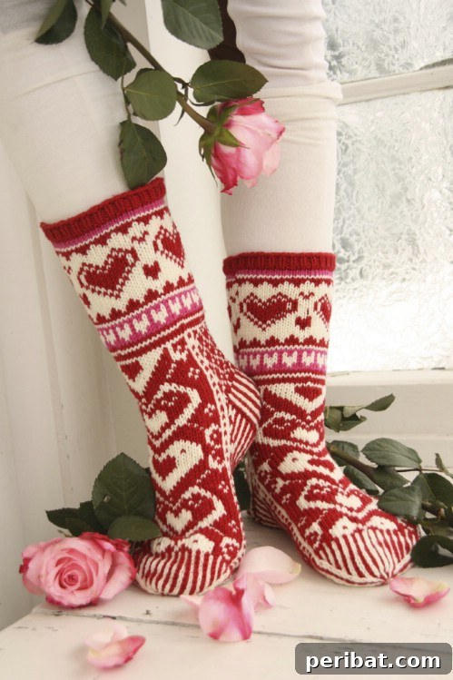 Elegant Knitted Socks with Detailed Texture