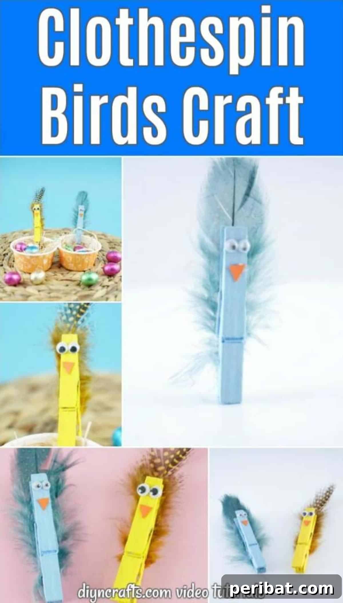Whimsical Repurposed Clothespin Birds 2 Clothespin birds