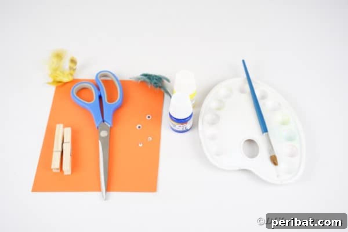 Whimsical Repurposed Clothespin Birds 5 Supplies for making clothespin birds