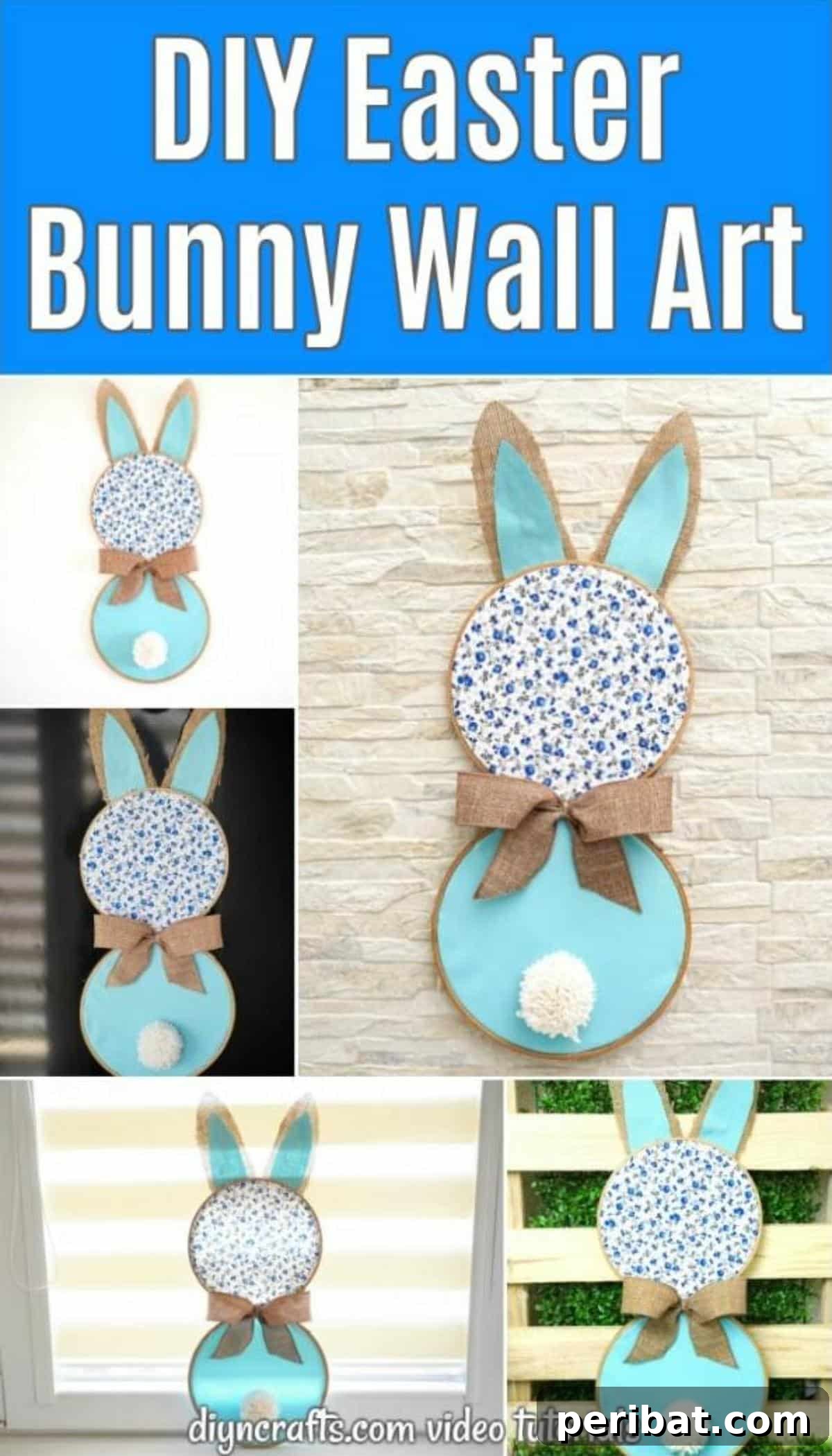 Hoppy Easter Bunny Wall Art DIY 2 Various displays of DIY Easter bunny wall art decoration