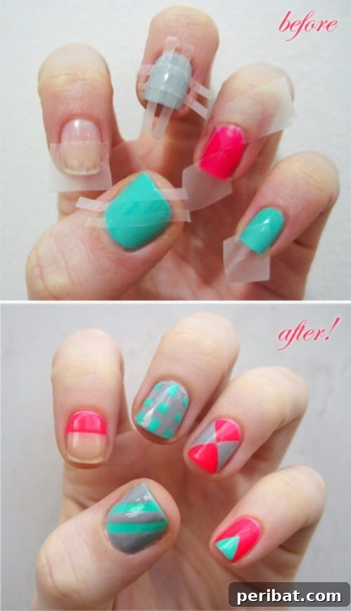 40 Ingenious DIY Nail Art Tricks For Salon Quality Manicures 4 Scotch Tape is Your Friend