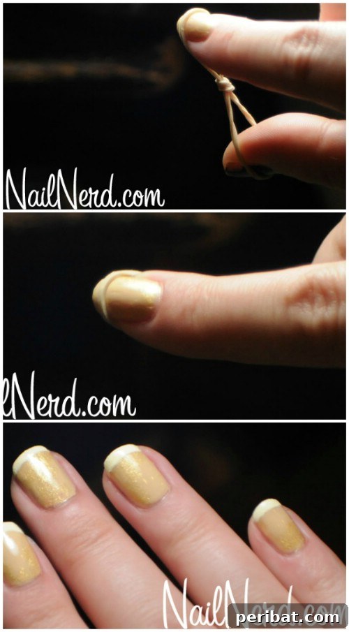 40 Ingenious DIY Nail Art Tricks For Salon Quality Manicures 34 Rubber Band French Manicure