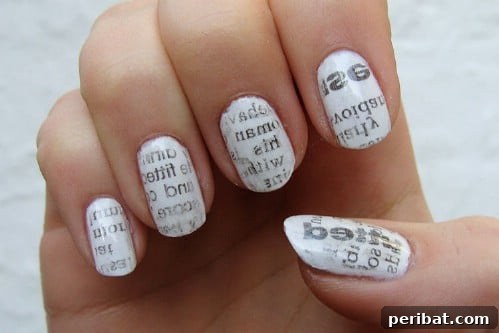 40 Ingenious DIY Nail Art Tricks For Salon Quality Manicures 36 Newspaper Nails