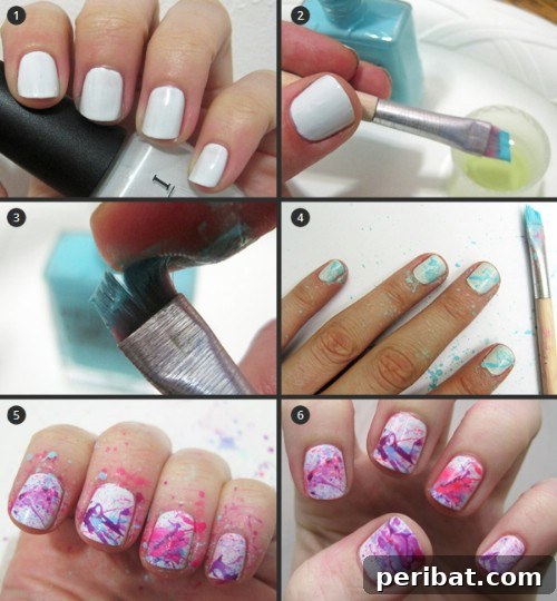 40 Ingenious DIY Nail Art Tricks For Salon Quality Manicures 9 Splattered Nails