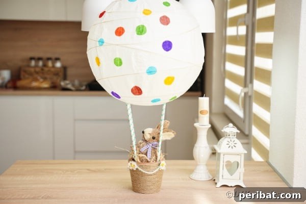 easter hot air balloon on table