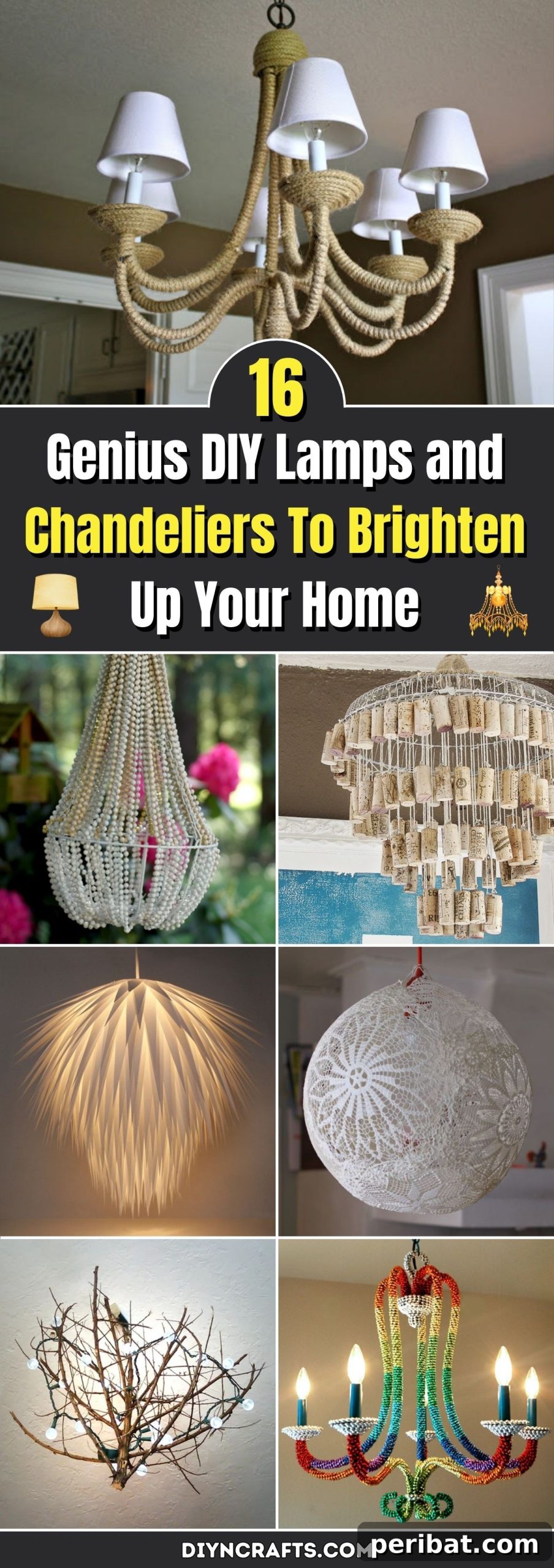 DIY Brilliance: Create Stunning Lamps and Chandeliers 2 16 Genius DIY Lamps and Chandeliers To Brighten Up Your Home pinterest image