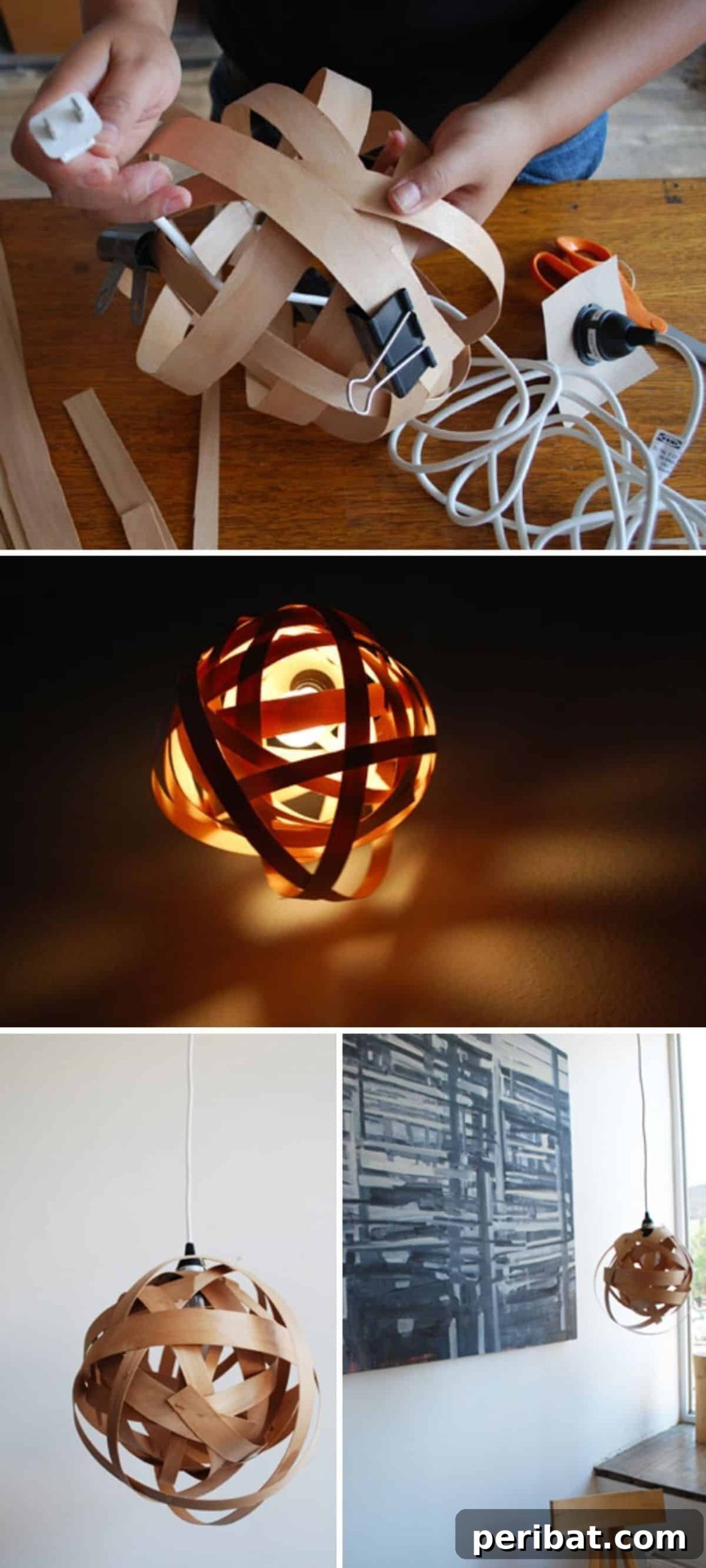 DIY Brilliance: Create Stunning Lamps and Chandeliers 11 Wood Veneer Light