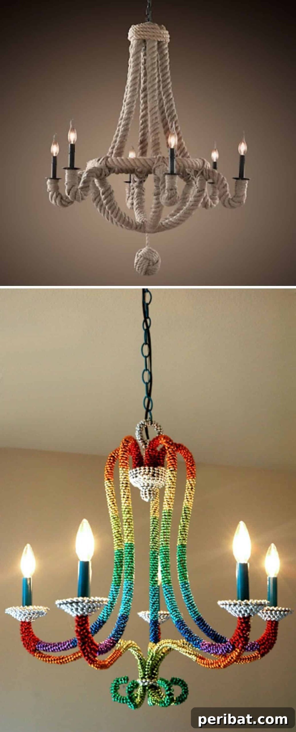 DIY Brilliance: Create Stunning Lamps and Chandeliers 14 Rope and Beads chandeliers