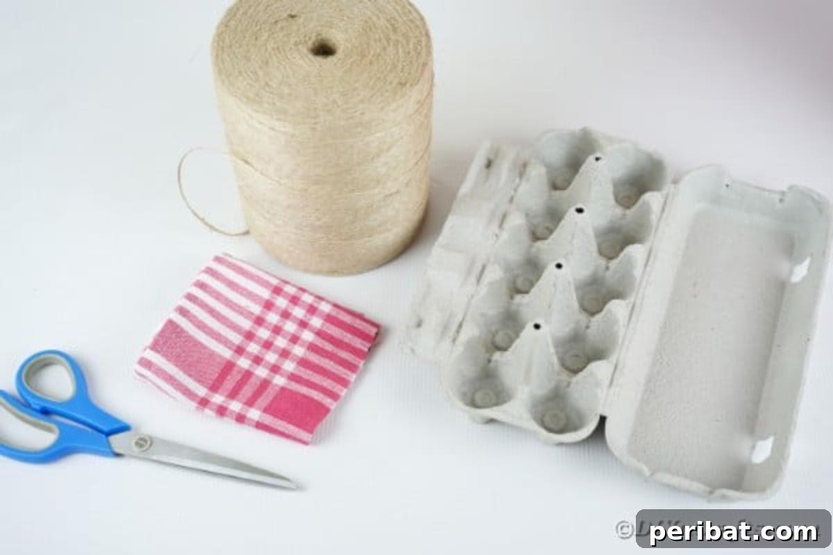 Supplies for making Easter basket 