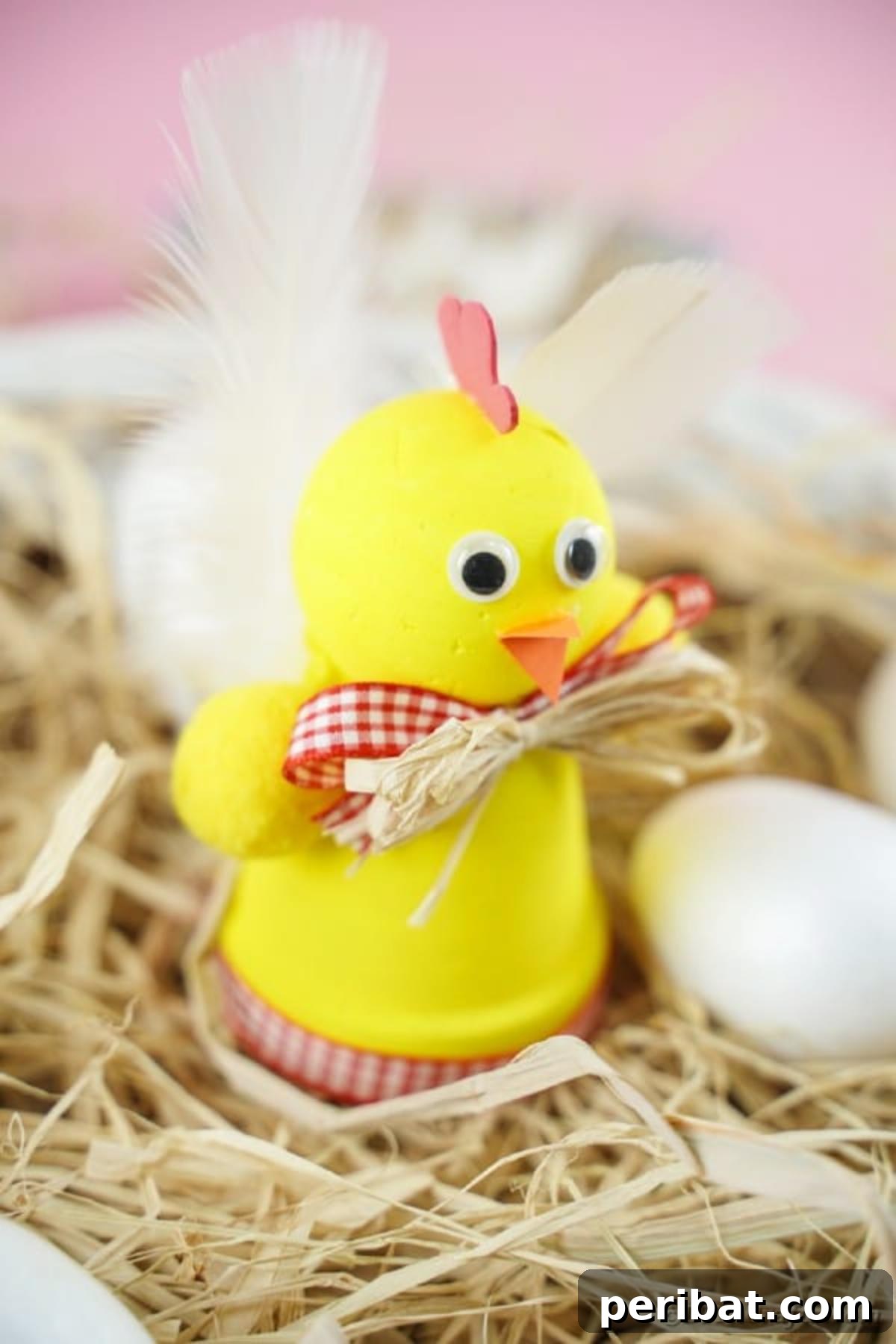 Whimsical Upcycled Hen Planter for Easter Decor 3 Easter chicken planter craft displayed on hay