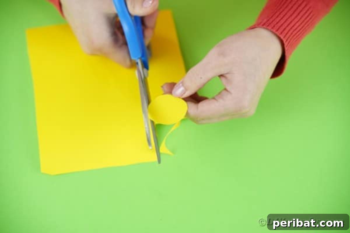 Popsicle Stick Easter Critter Bookmarks 14 Cutting out circle for chicken hed