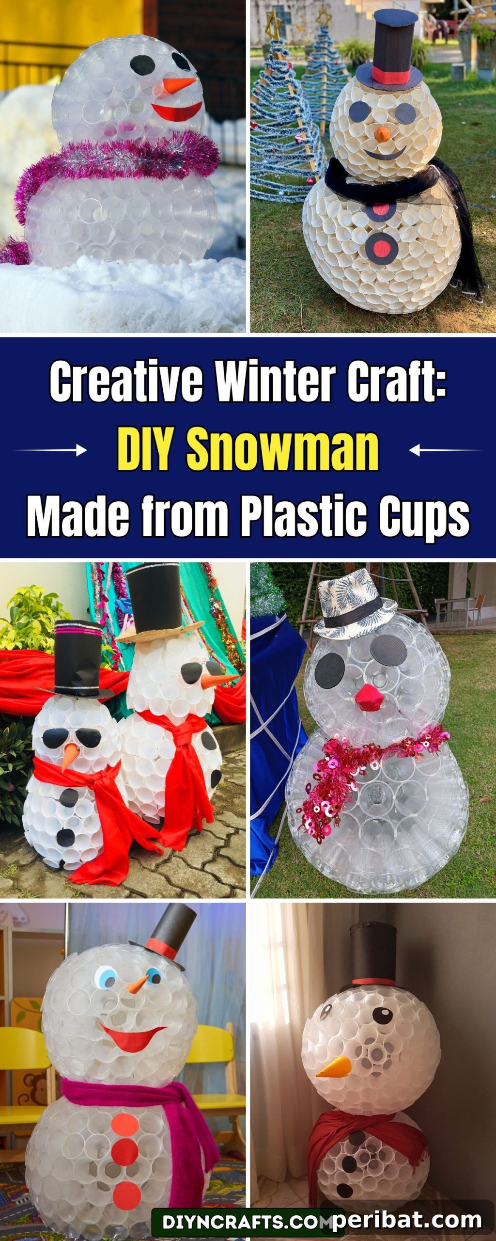 Creative Winter Craft: DIY Snowman Made from Plastic Cups