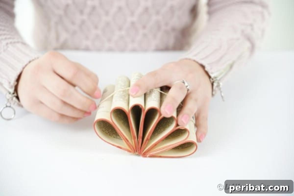 Old Book Garden Blooms 14 Wrapping with rubber band
