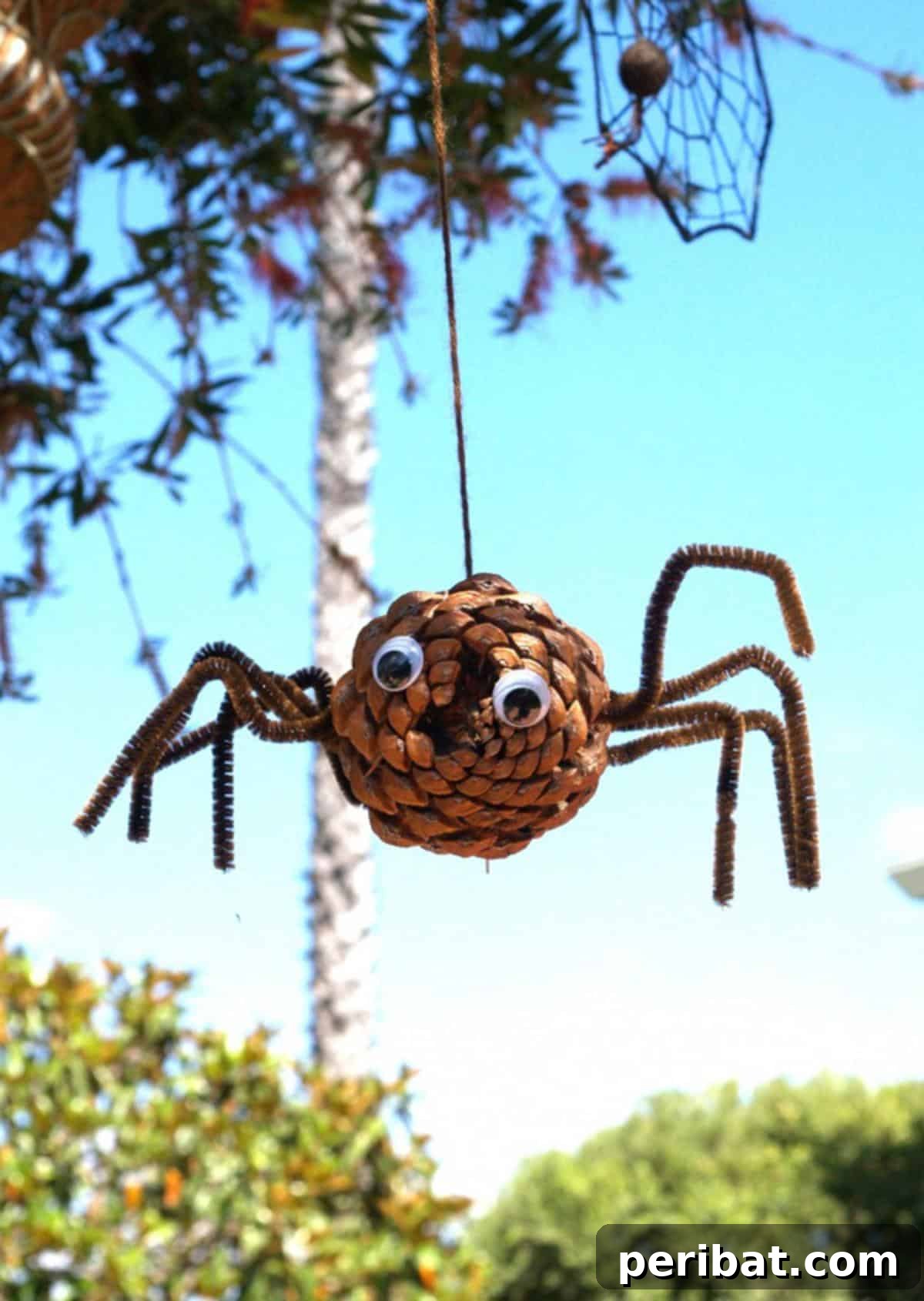 From Forest to Festive: Creative Pinecone Holiday Decor 3 Pinecone Halloween Spider