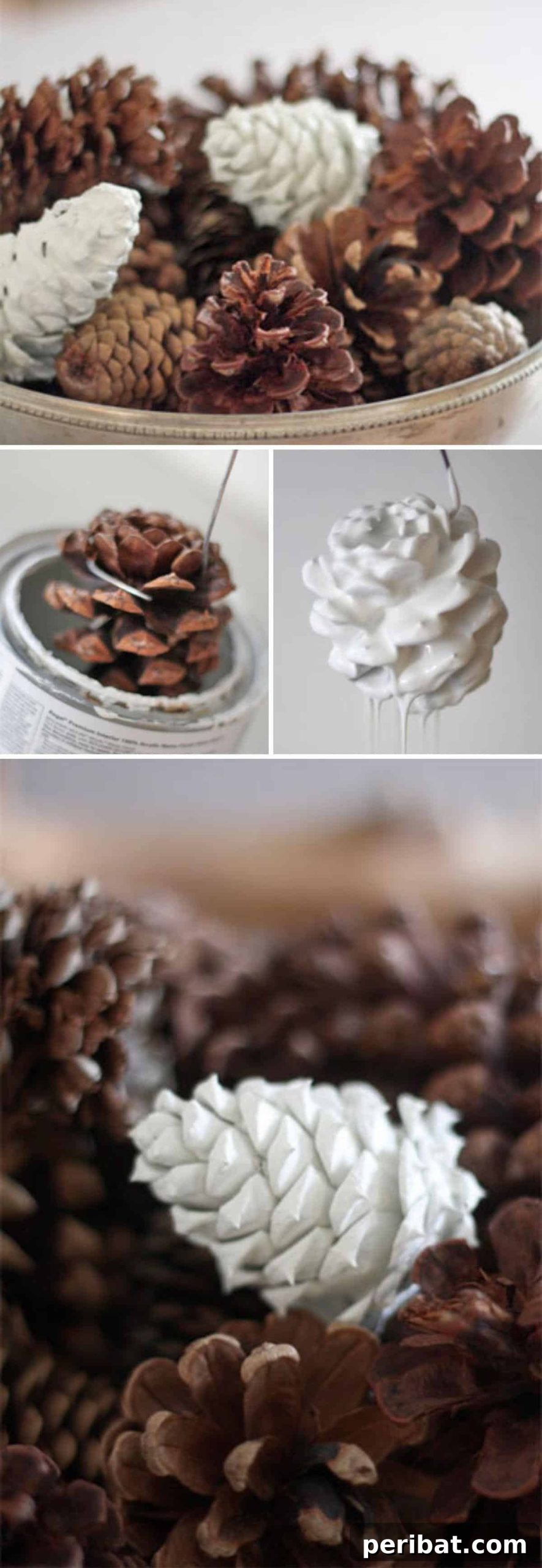 From Forest to Festive: Creative Pinecone Holiday Decor 9 Paint dipped pinecones