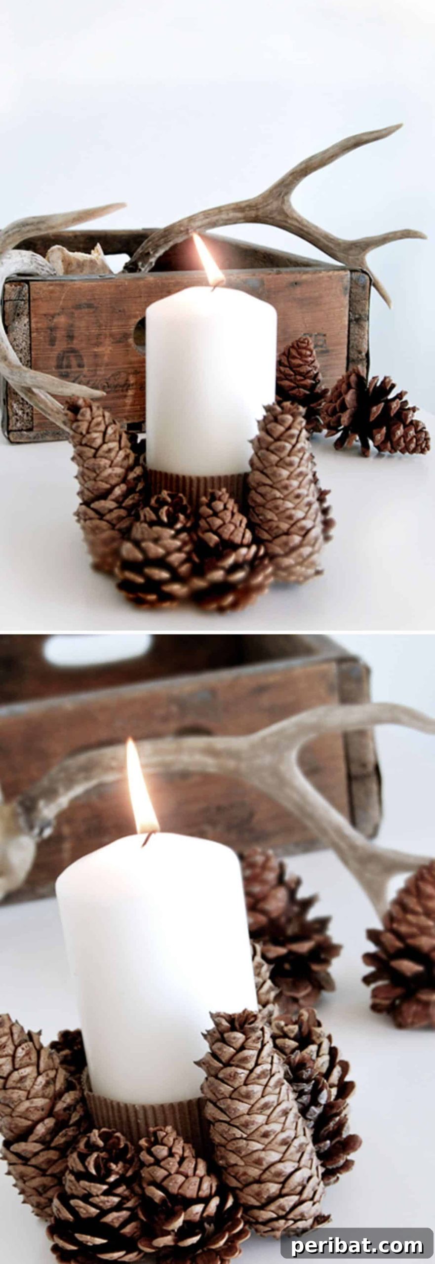 From Forest to Festive: Creative Pinecone Holiday Decor 10 Pinecone candle holder