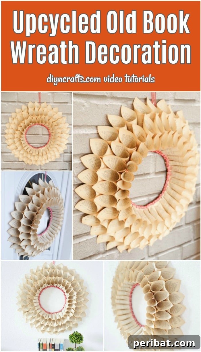 Aged Book Wreath Craft: Complete Video How-To 2 Old book wreath collage