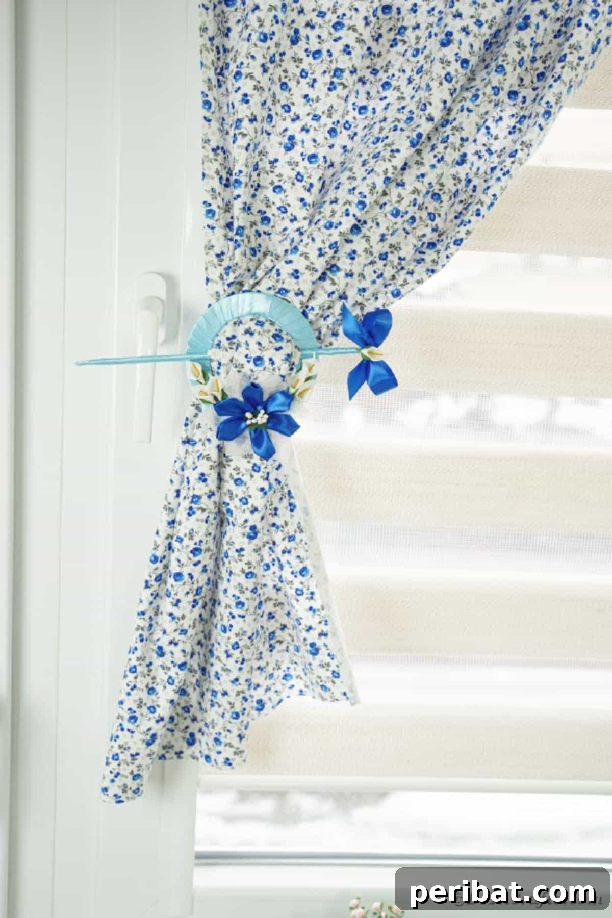 Shimmering Disc Curtain Tie-Backs 21 CD curtain holder on floral curtain