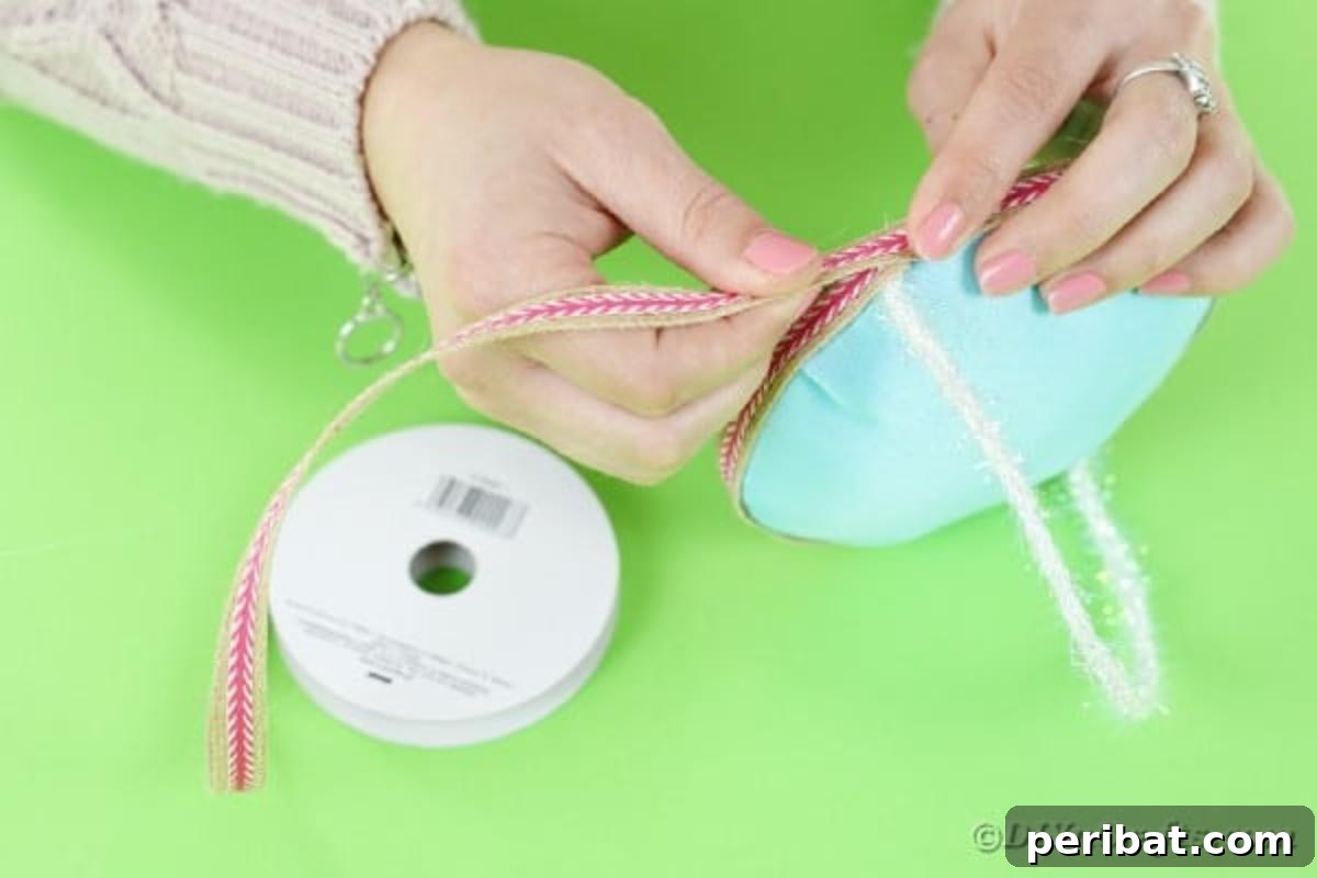 DIY CD Pincushion Basket: Upcycle Tutorial 14 Gluing ribbon around edge of CD