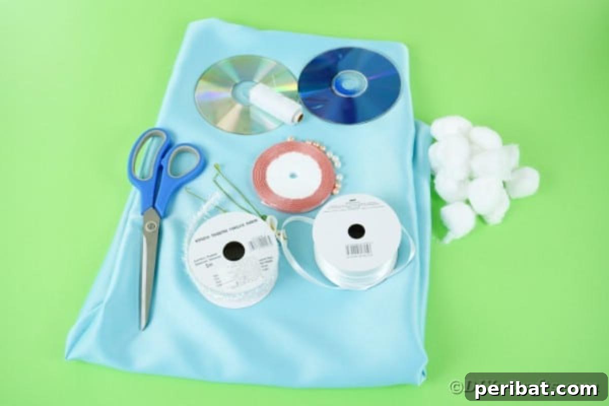 DIY CD Pincushion Basket: Upcycle Tutorial 6 Supplies for cd pincushion