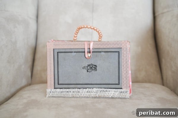 Old book cover purse with beaded handle