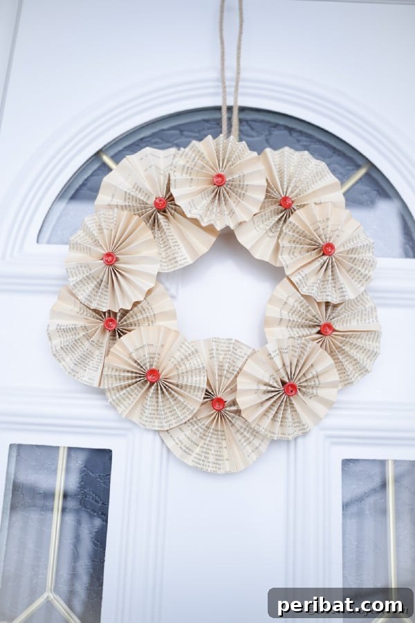 Enchanting Vintage Book Page Wreath Craft 32 Rustic old book page wreath on glass door