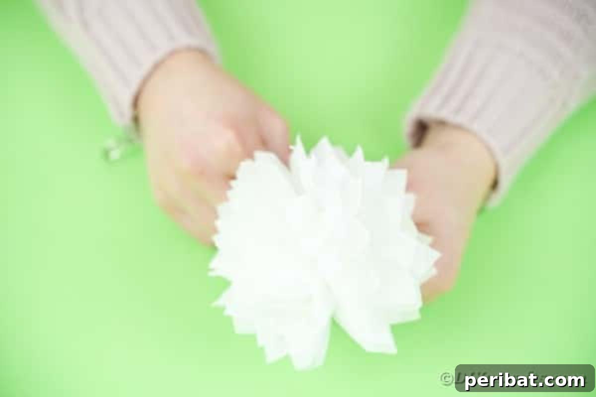 Fluffing paper fan