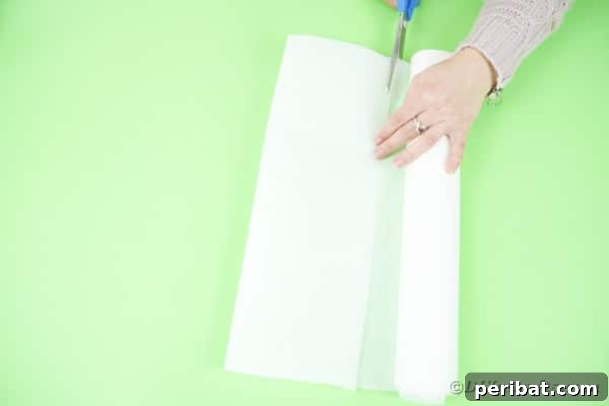 Cutting white paper