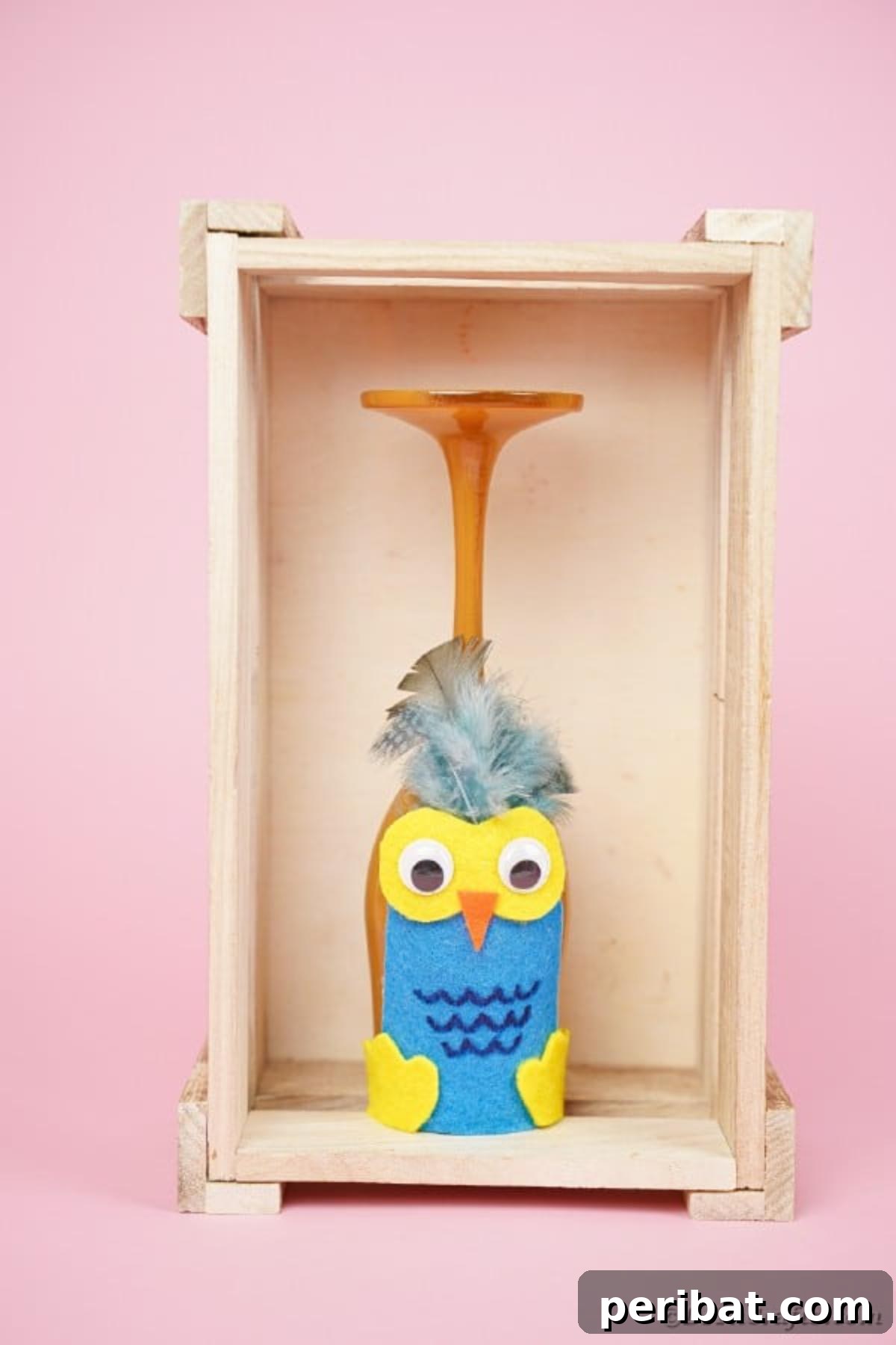 Craft Your Own Adorable Wine Glass Owl 5 Wine glass owl in wooden box