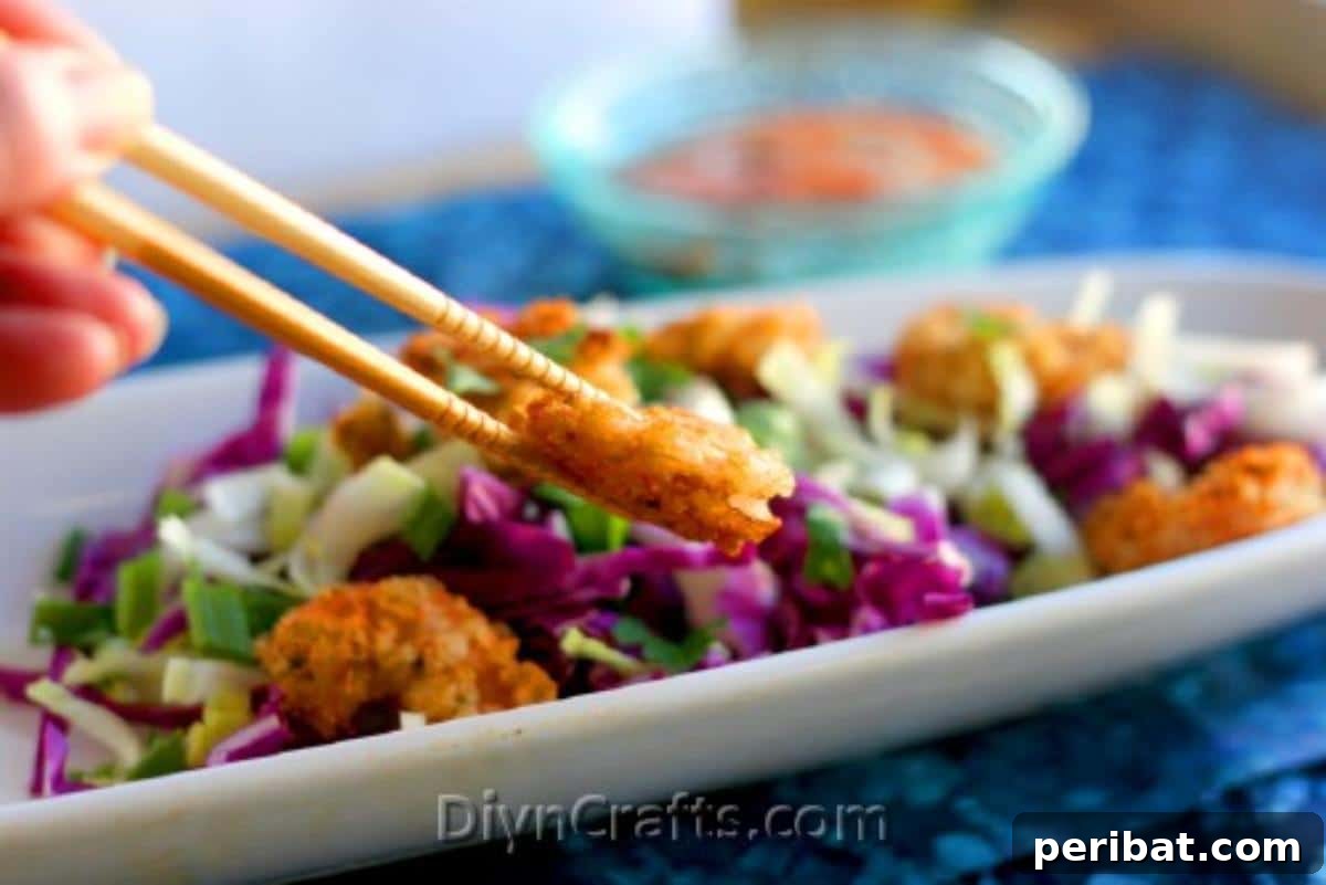 Quick Spicy Shrimp with Crunchy Asian Slaw 3 Spicy “Fried” Shrimp with Asian Slaw