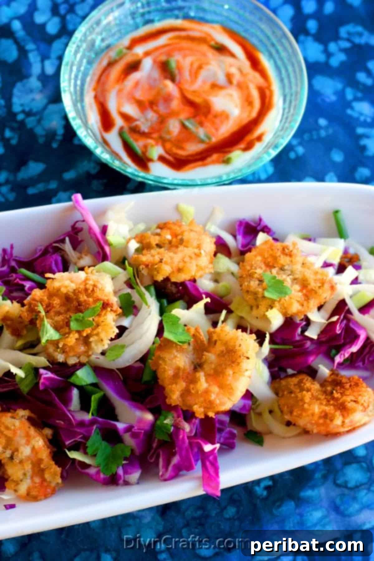 Quick Spicy Shrimp with Crunchy Asian Slaw 5 Deliciously Easy Recipe: Spicy “Fried” Shrimp with Asian Slaw