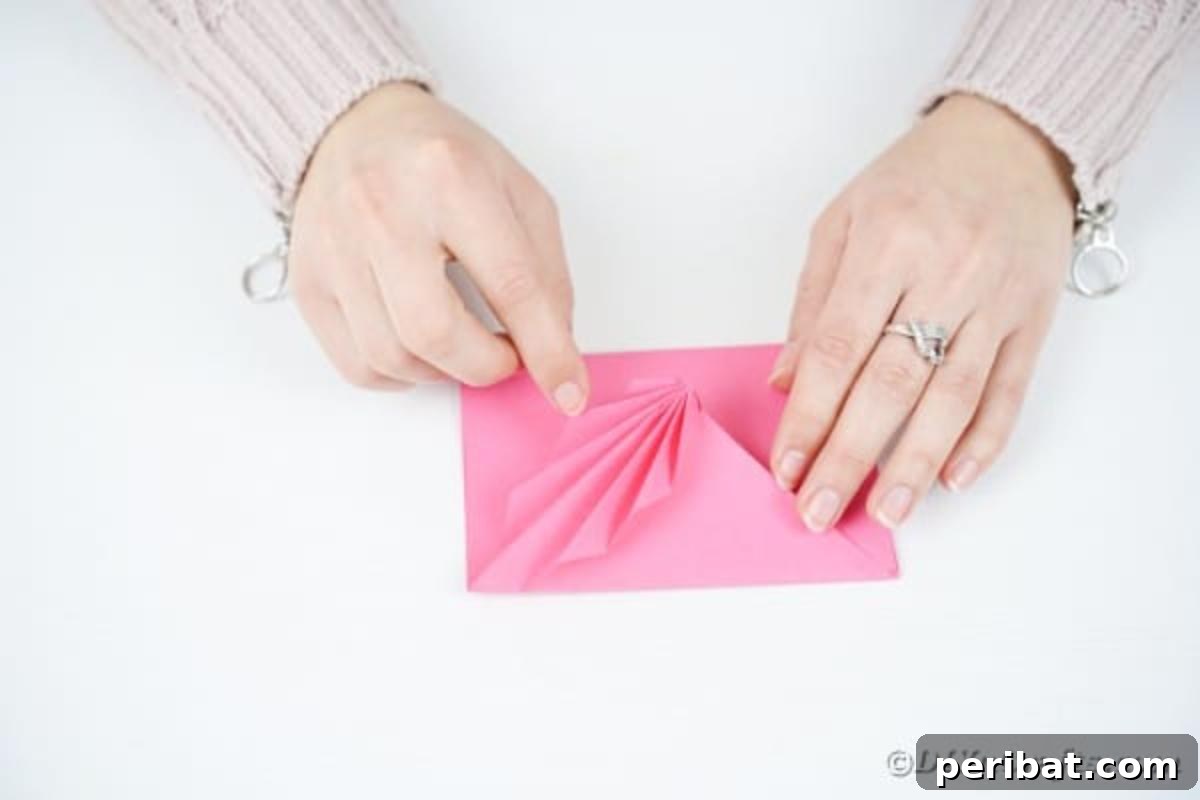 Elegant Origami Envelopes: A DIY Paper Craft Video Tutorial 16 Creating envelope flap