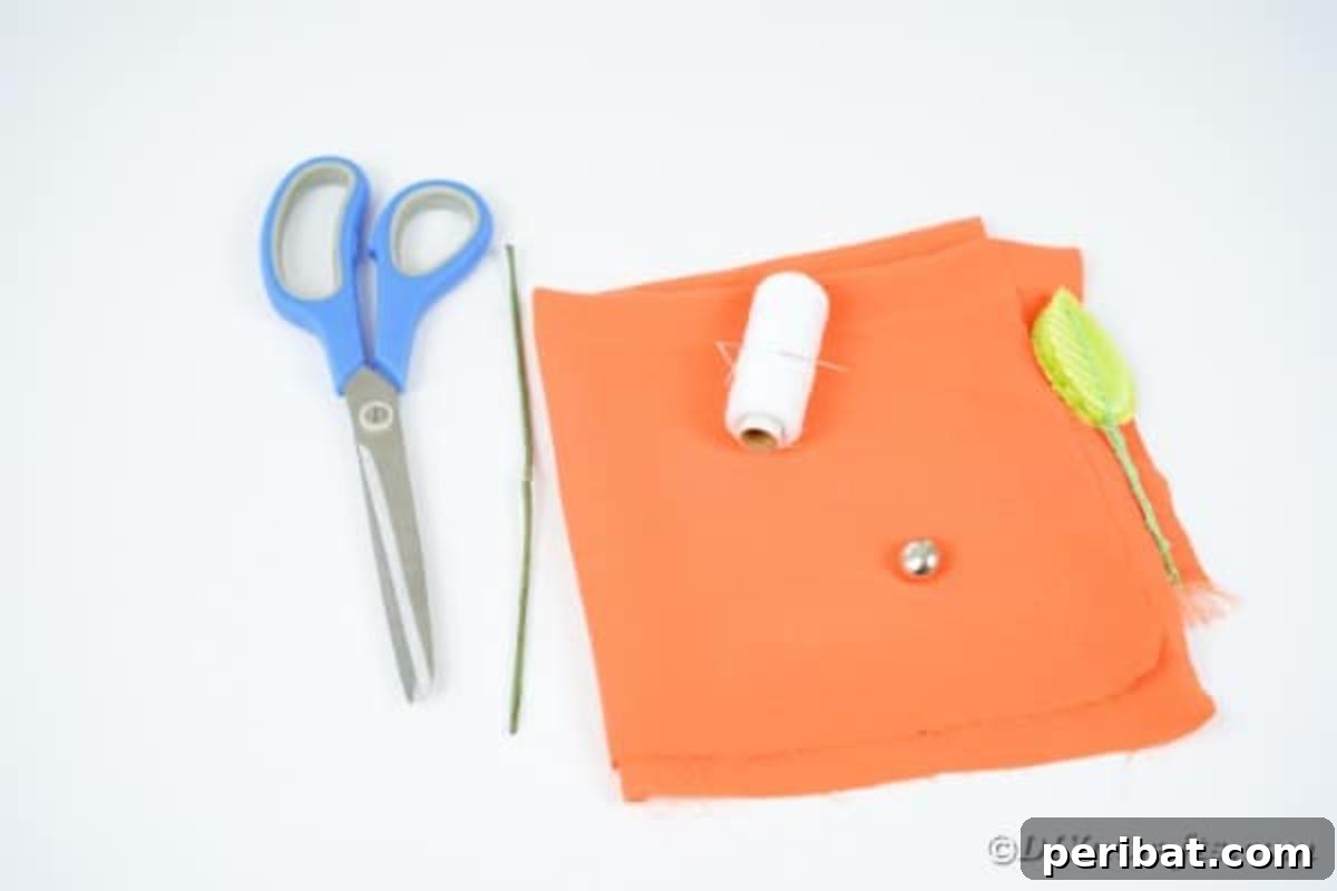 Your Easy Guide to Fabric Flower Bouquets Video 7 Various supplies for making fabric flowers laid out on a surface