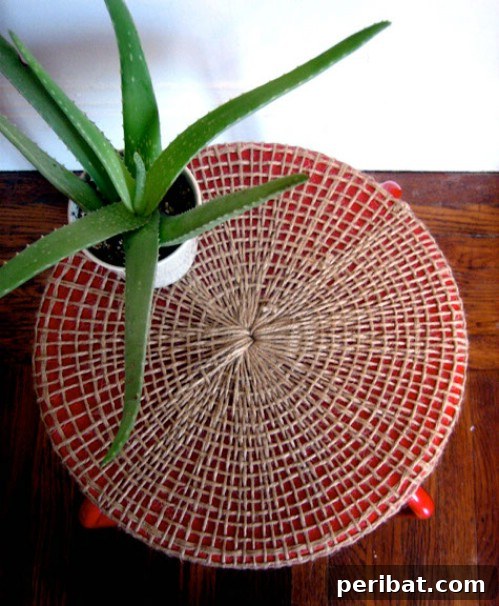 Rope Chic: Stylish Projects for a Beautiful Life 17 DIY Woven Rope Stool Top