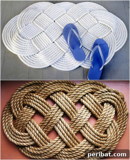 Rope Chic: Stylish Projects for a Beautiful Life 3 DIY Braided Rope Mat for a Modern Nautical Look