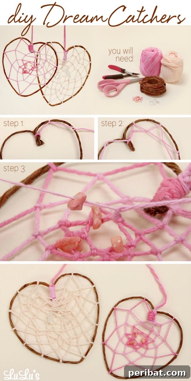 Rope Chic: Stylish Projects for a Beautiful Life 24 DIY Beautiful Heart Shaped Dream Catchers