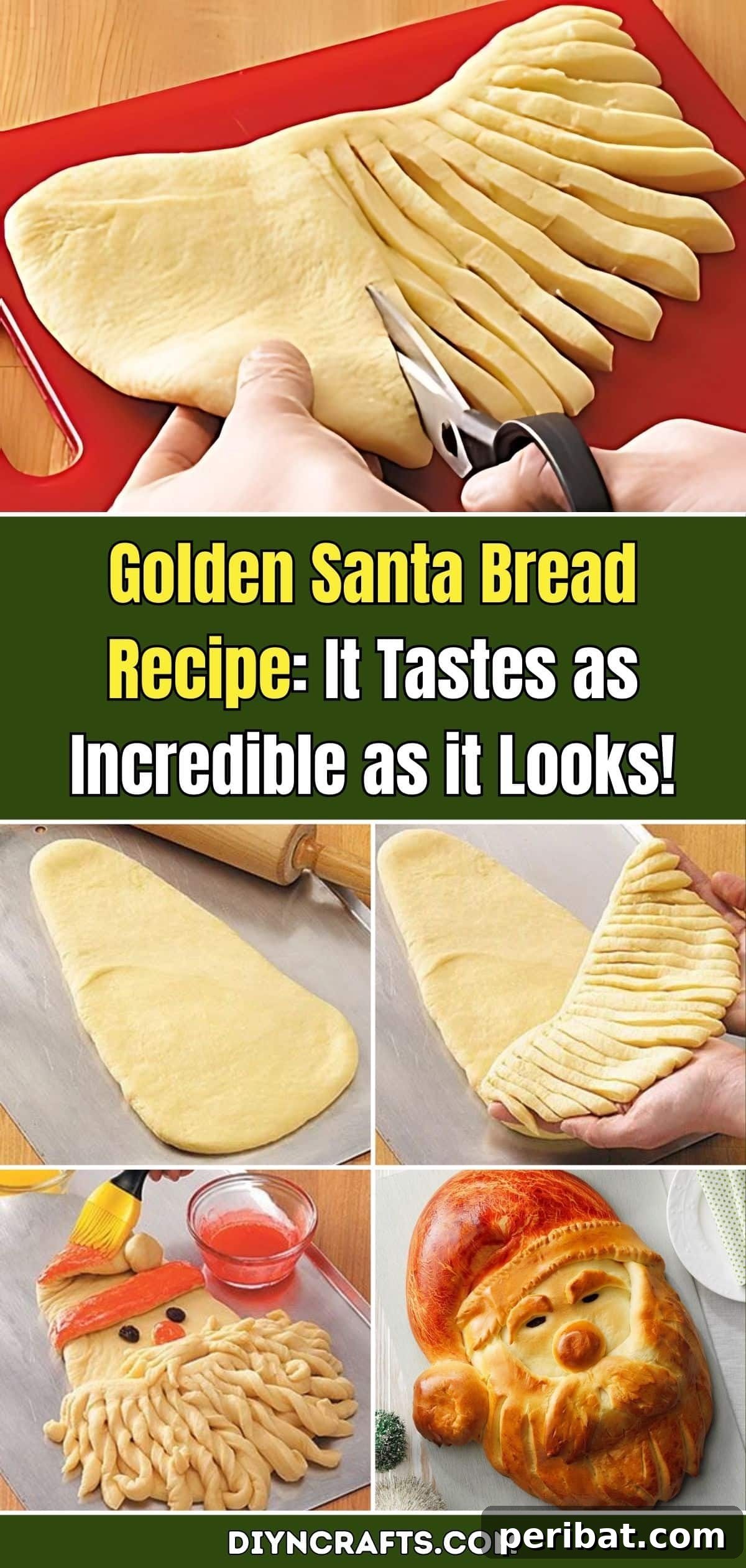 Golden Santa Bread Stunning Appearance Delicious Flavor 2 A beautifully baked Golden Santa Bread, ready to be a centerpiece at your holiday table, looking as incredible as it tastes!