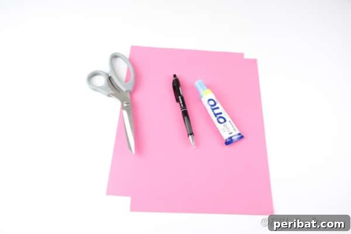 Supplies for homemade paper flowers