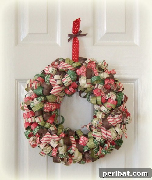 33 Festive Christmas Wreaths: Surprisingly Simple DIY Projects 13 Handmade Curly Paper Strips Wreath