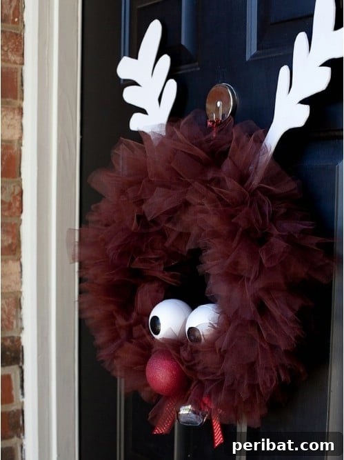 33 Festive Christmas Wreaths: Surprisingly Simple DIY Projects 22 Cute Rudolph Reindeer Christmas Wreath