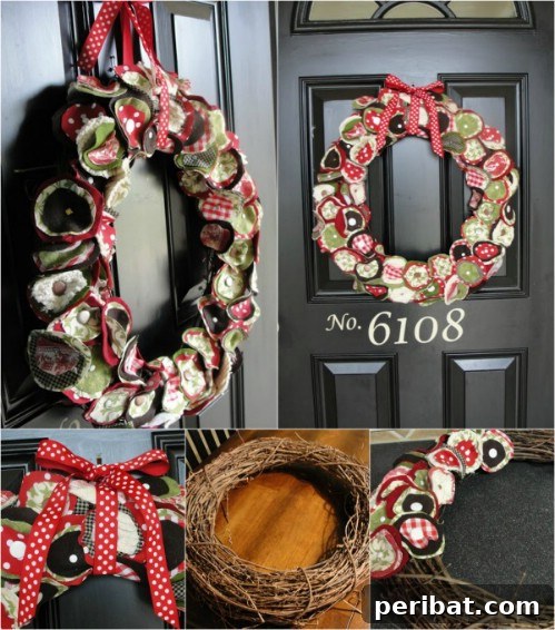 33 Festive Christmas Wreaths: Surprisingly Simple DIY Projects 25 Upcycled Fabric Scraps Christmas Wreath