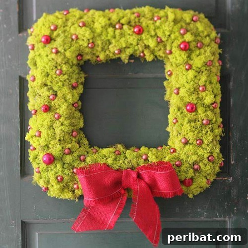 33 Festive Christmas Wreaths: Surprisingly Simple DIY Projects 29 Natural Merry Moss Christmas Wreath