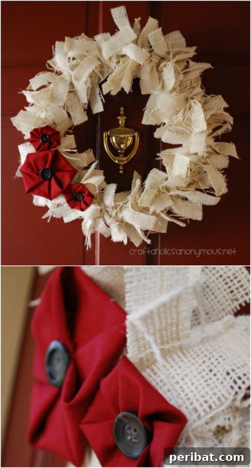 33 Festive Christmas Wreaths: Surprisingly Simple DIY Projects 31 Rustic Burlap Christmas Wreath DIY